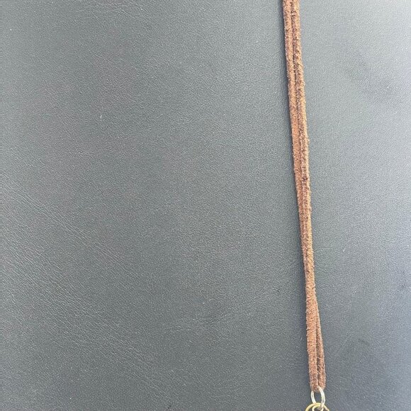 Multicolor Stones Beaded Leather Cord Necklace 47 Inches - Picture 9 of 10